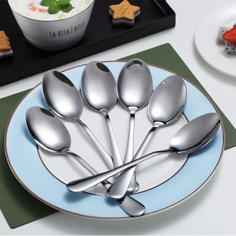 Kyraton 12 Pieces 7.5" Stainless Steel Table and Soup Spoons, Dishwasher Safe Set - Image 3